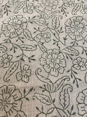 AGIRR || Indian Hand Block Print Fabric, Indian Linen Fabric, Block Print Fabric, Designer Floral Printing Fabric, Upholstery fabric, Pillow - Rohiyaan